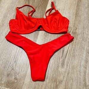 BLACKBOUGH RED UNDERWIRE BIKINI SWIM SET